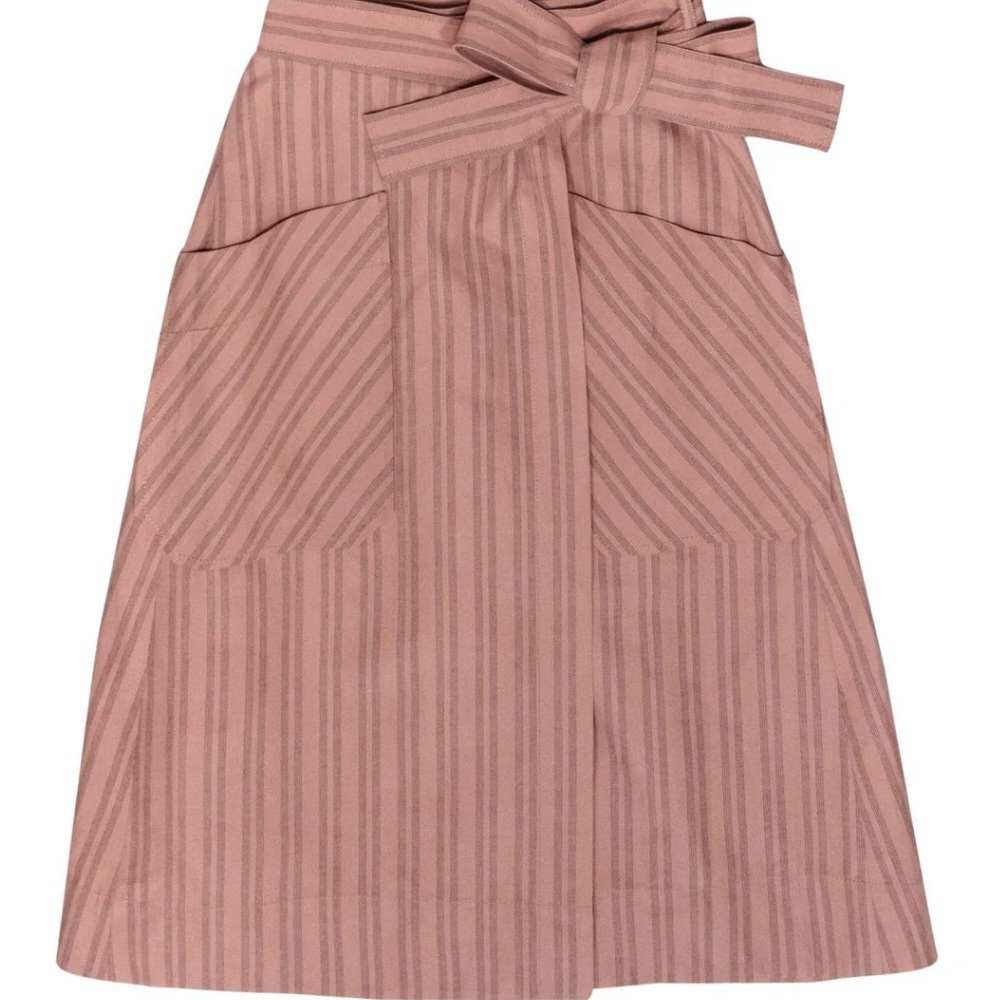 Rebeca Taylor Wrap Skirt Pink Stripped with Pockets